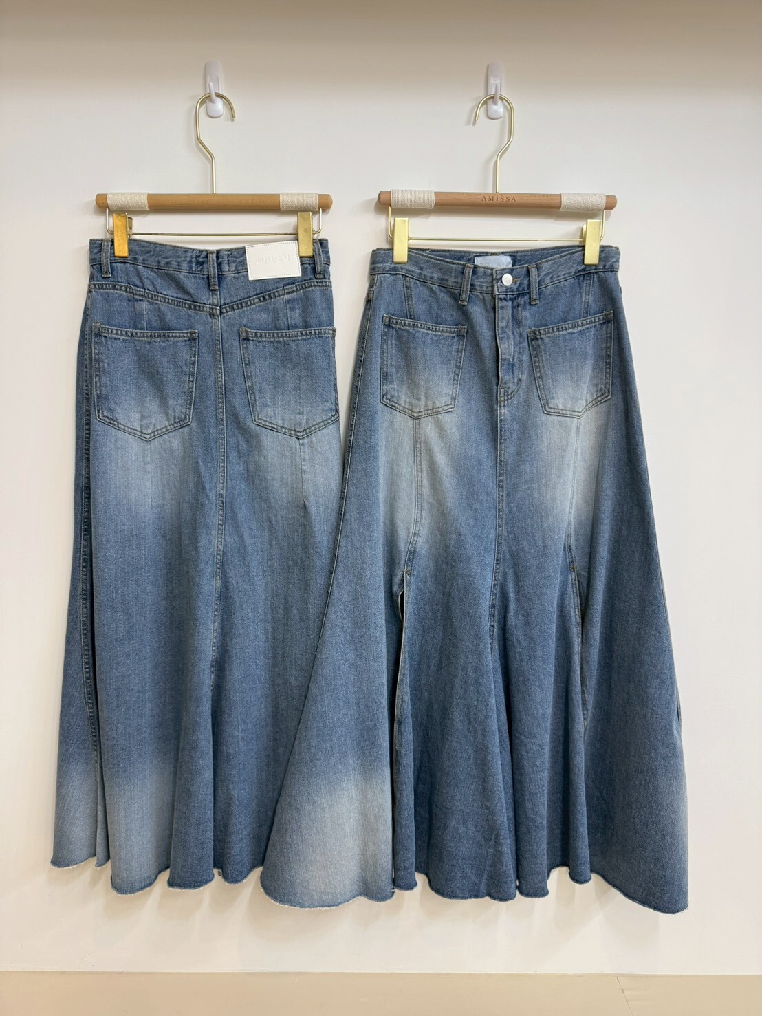 #AF98設計感魚尾開衩牛仔裙