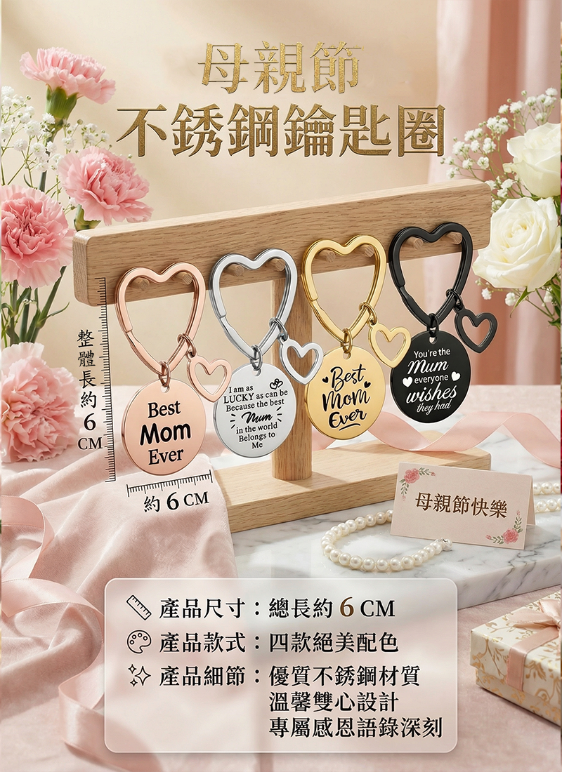 母親節不鏽鋼鑰匙圈 MF2602