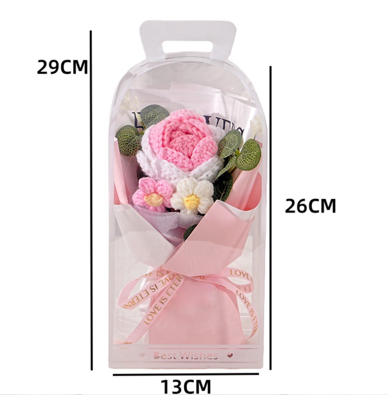 母親節手織毛線花PVC禮盒 MF2604