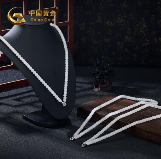 ZJSPHA252002-天然和田玉S925銀白玉直切珠串(R26)