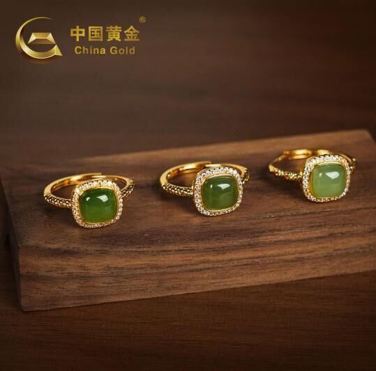 ZJSPHA250694-天然和田玉S925銀碧玉方形戒指(R12)