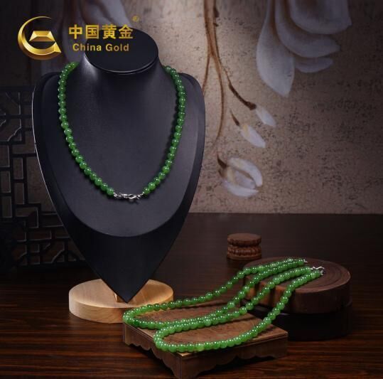 ZJSPHA252004-天然和田玉S925銀卡8碧玉珠串(R27)