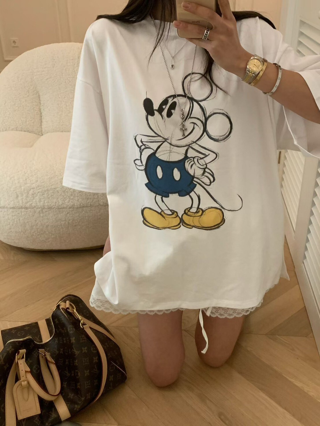 #AF109手繪米奇長版Ｔ