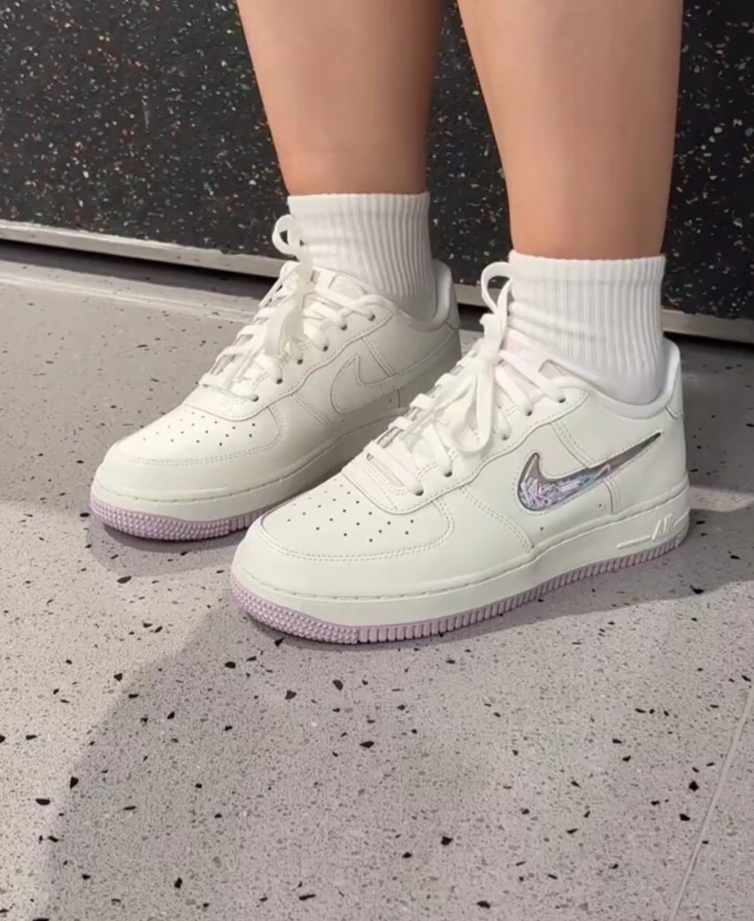 <國外限定> Nike Air Force 1 透明Swoosh 流沙 小勾勾 AF1 香芋奶白 IQ9795151