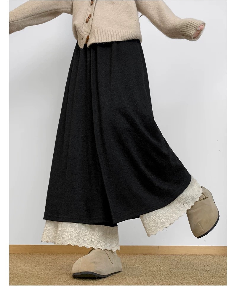 韓-2018蕾絲長褲裙