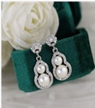 CF7311  250729075751  合金-葫芦款4珠（银色）珍珠耳钉4-7mm