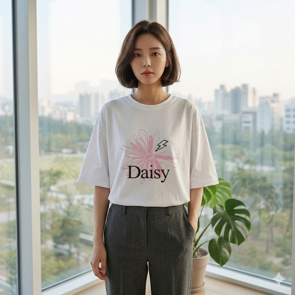 【ASister 小姊姊】AS1352#純棉上衣☆*Daisy花*中長版短袖T恤(10色 S-3XL)