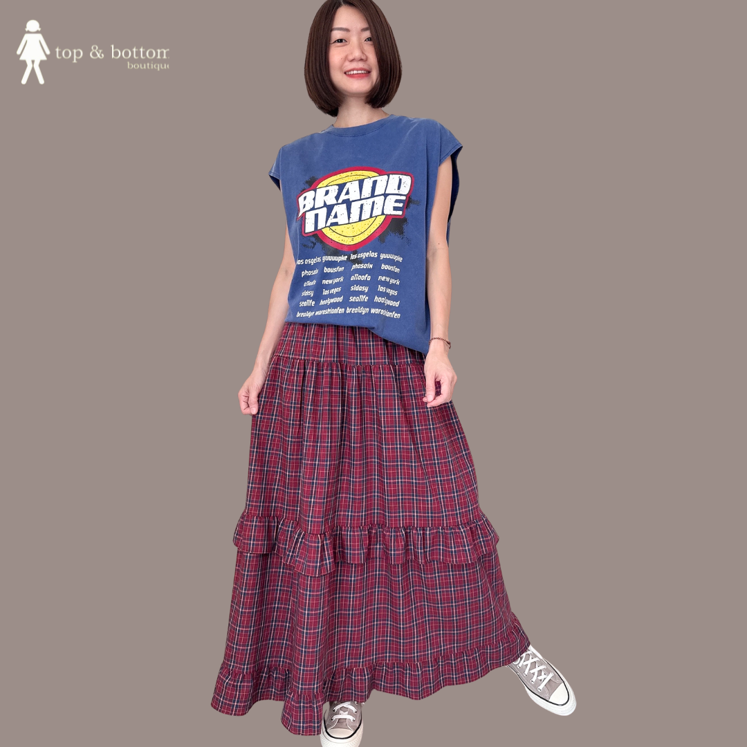 WORDING PRINTED OVERSIZE LONG TEE