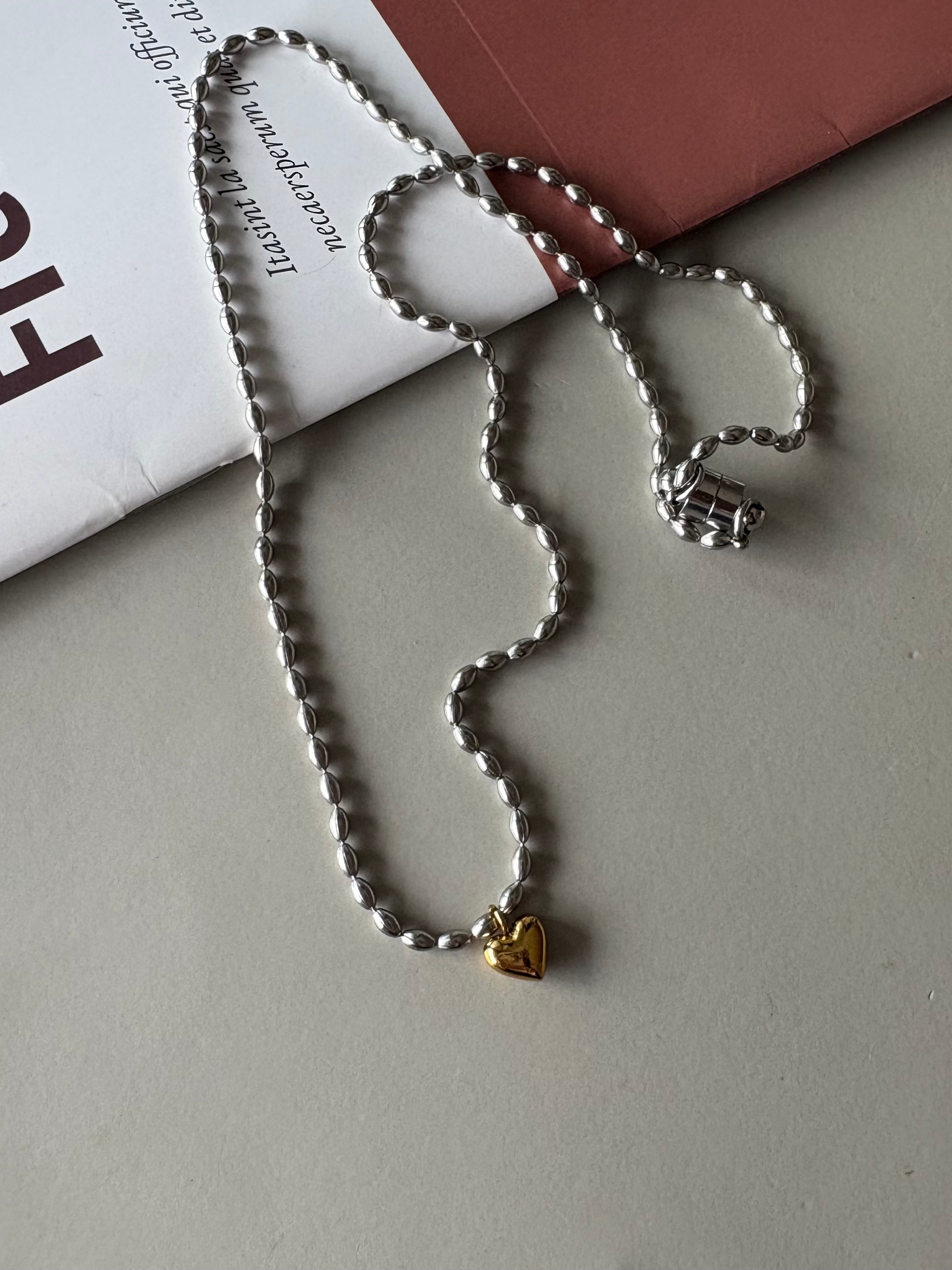 magnet heart charm necklace