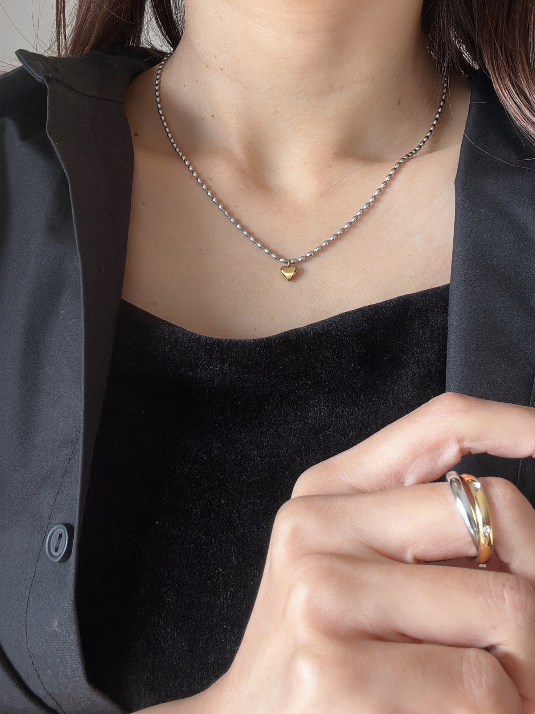 magnet heart charm necklace