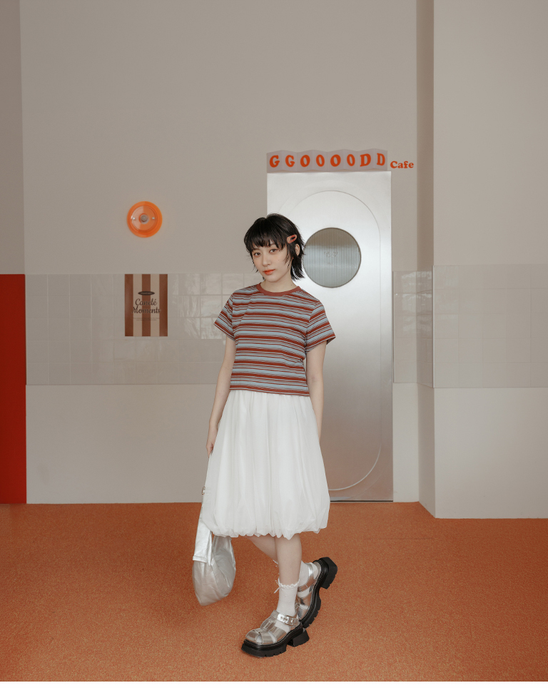 Double-layered mesh balloon skirt, available in three colors【03030265】in stock+pre-order