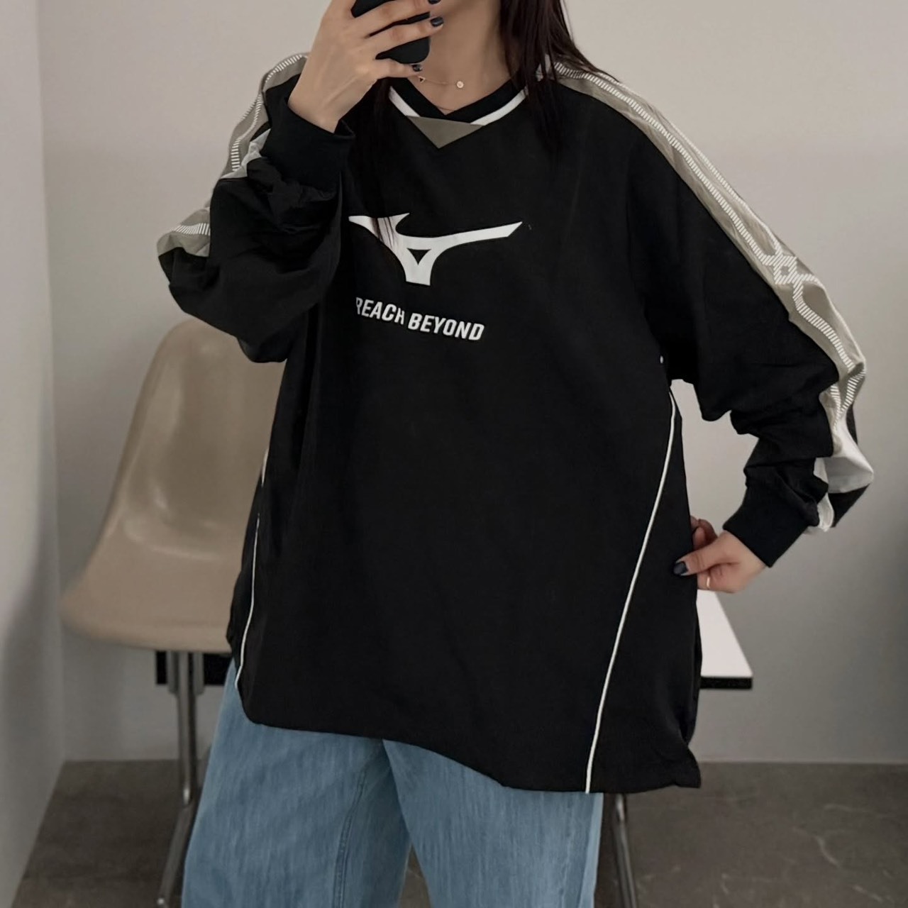 【OWN】MIZUNO 春夏 薄款 涼爽 長袖 上衣 快乾 運動 賽車 不分男女 黑色 新品