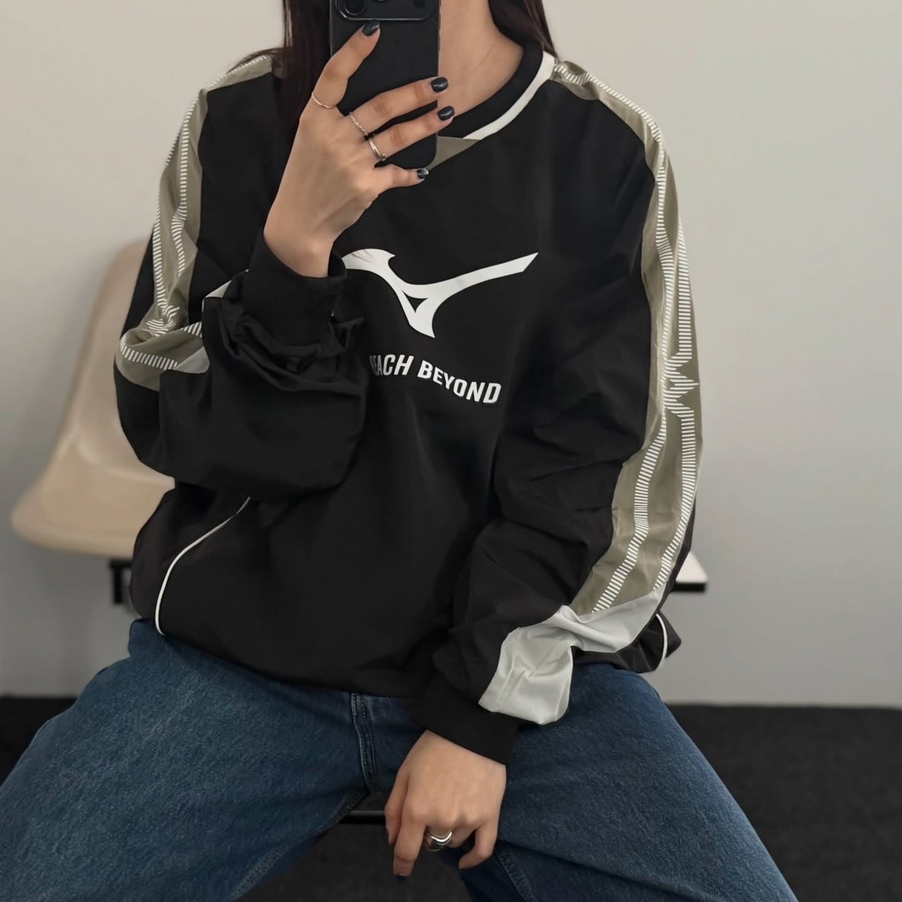 【OWN】MIZUNO 春夏 薄款 涼爽 長袖 上衣 快乾 運動 賽車 不分男女 黑色 新品