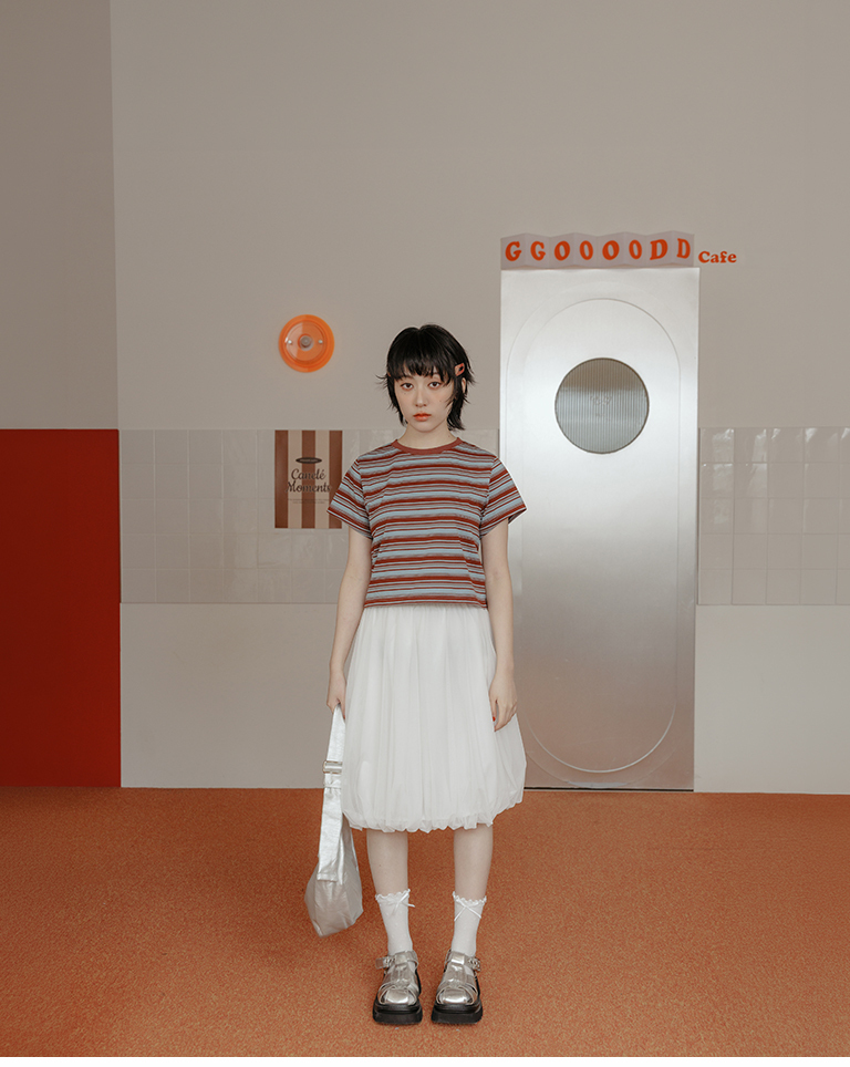 Bow-tie polka dot ruffled mid-calf socks, available in four colors【07110613】in stock+pre-order