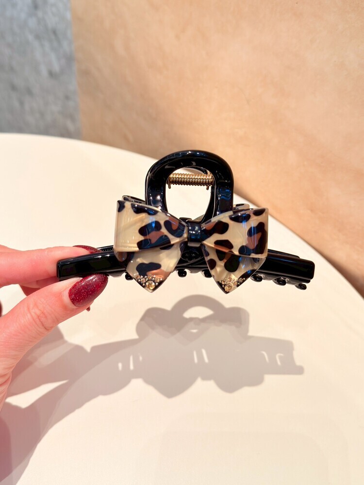 『GD』立體豹紋蝴蝶結大抓夾