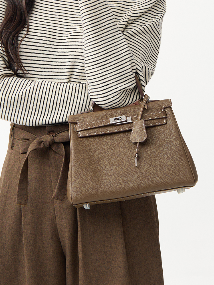 荔枝紋真皮凱莉包