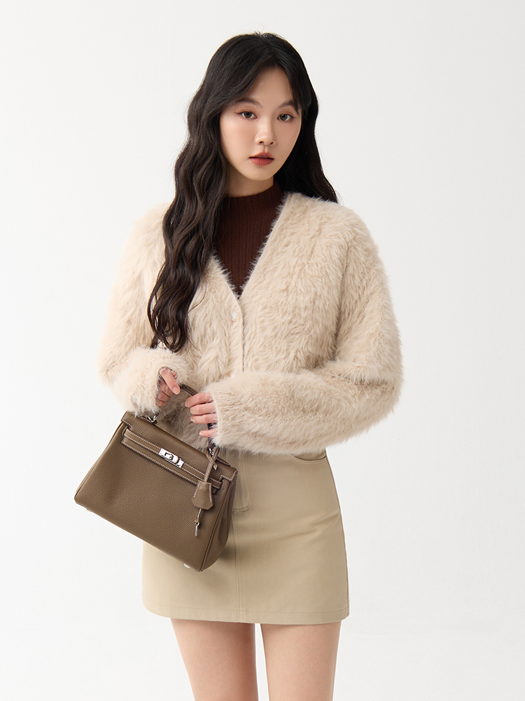 荔枝紋真皮凱莉包