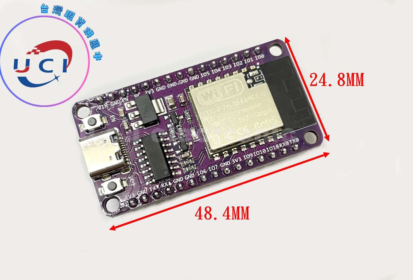 【UCI電子】(7-3) NODEMCU-ESP32-C2開發板載ESPC2-12模組相容ESP8684 ESP32C2