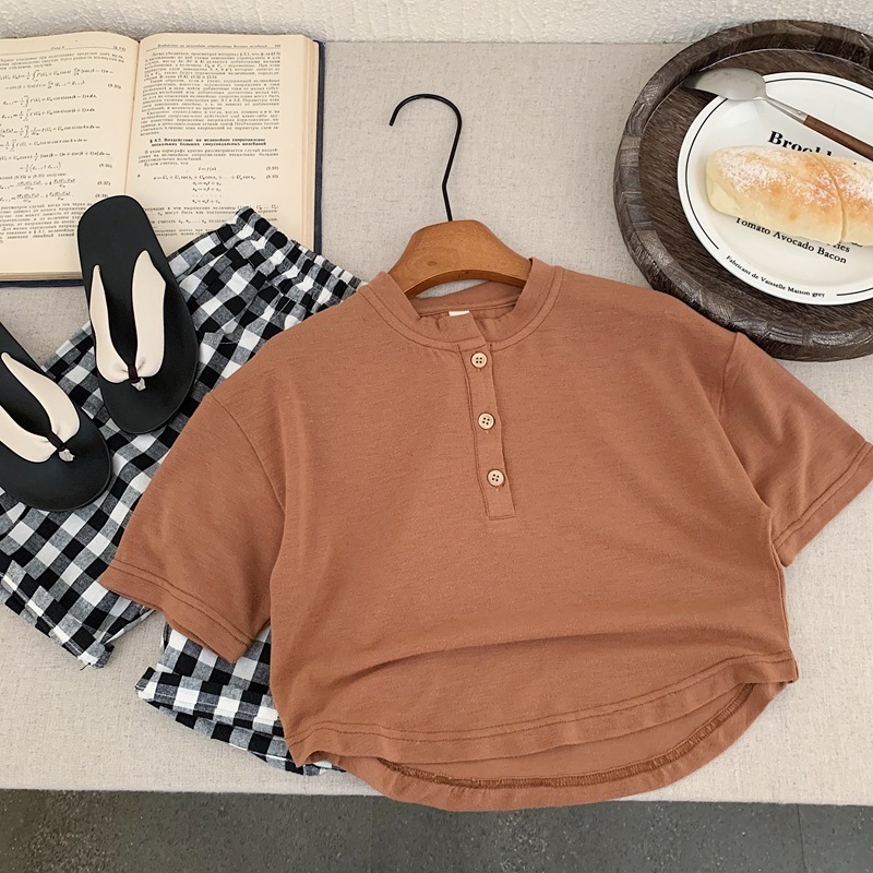 三排釦 短袖上衣