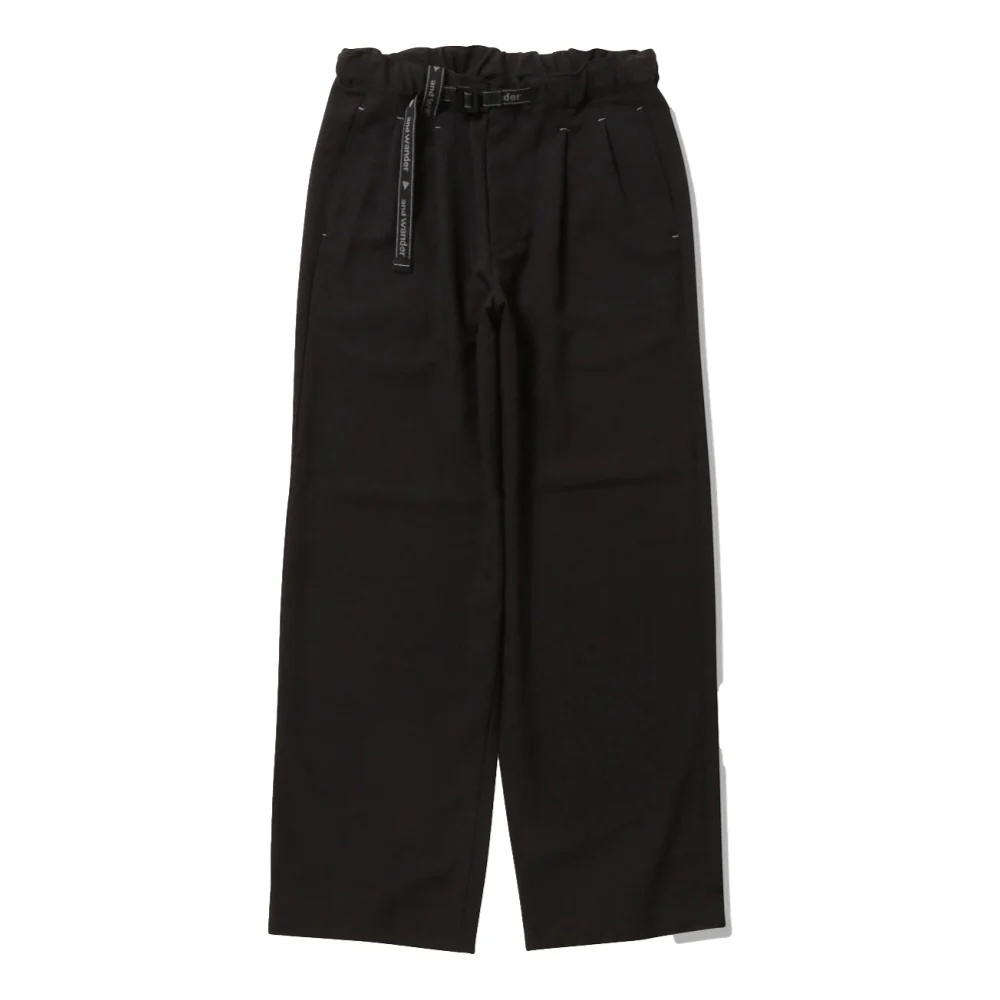 AND WANDER PE MELANGE TWILL WIDE PANTS
