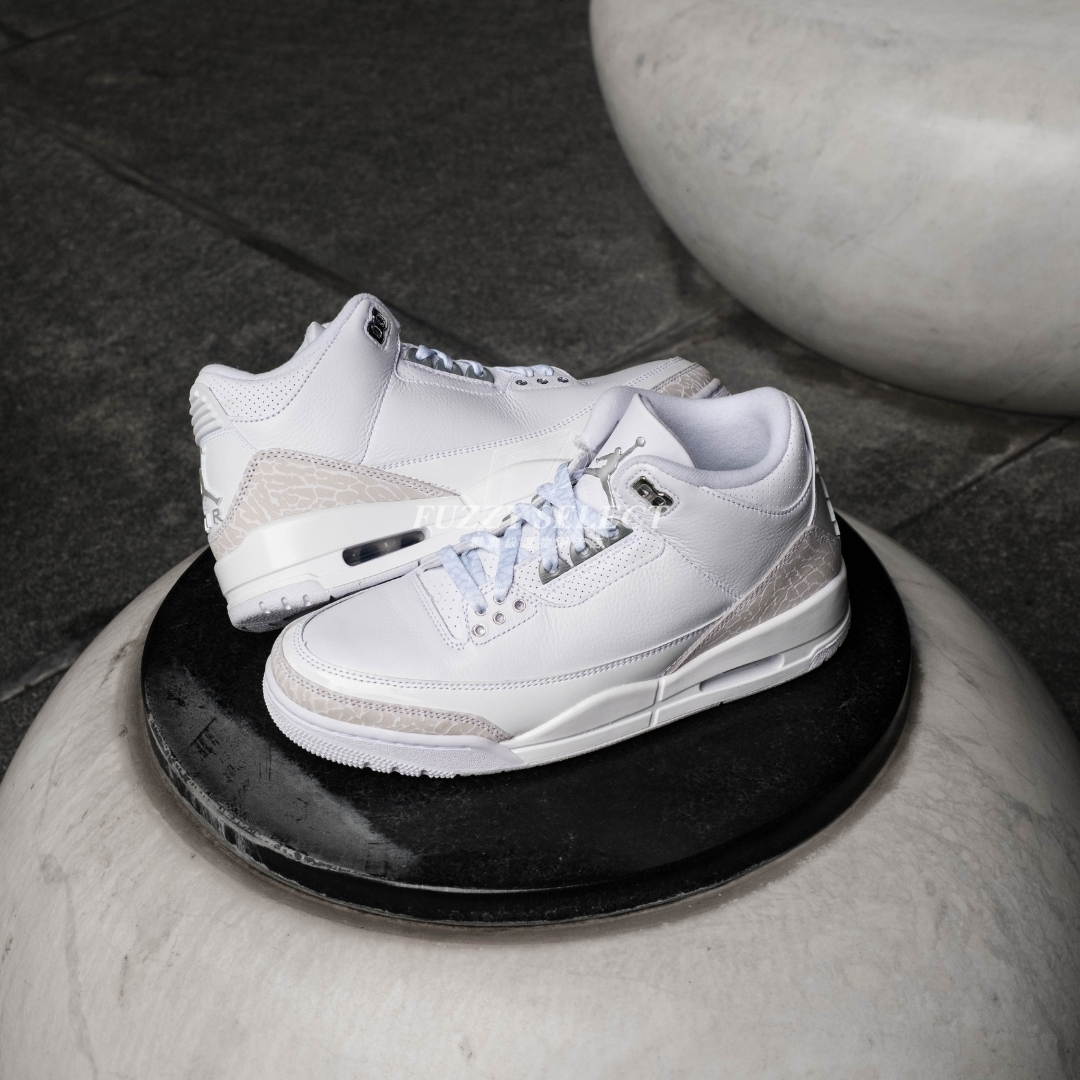 【逢甲 FUZZY】Air Jordan 3 "White and Silver" 白銀 爆裂紋 CT8532-111