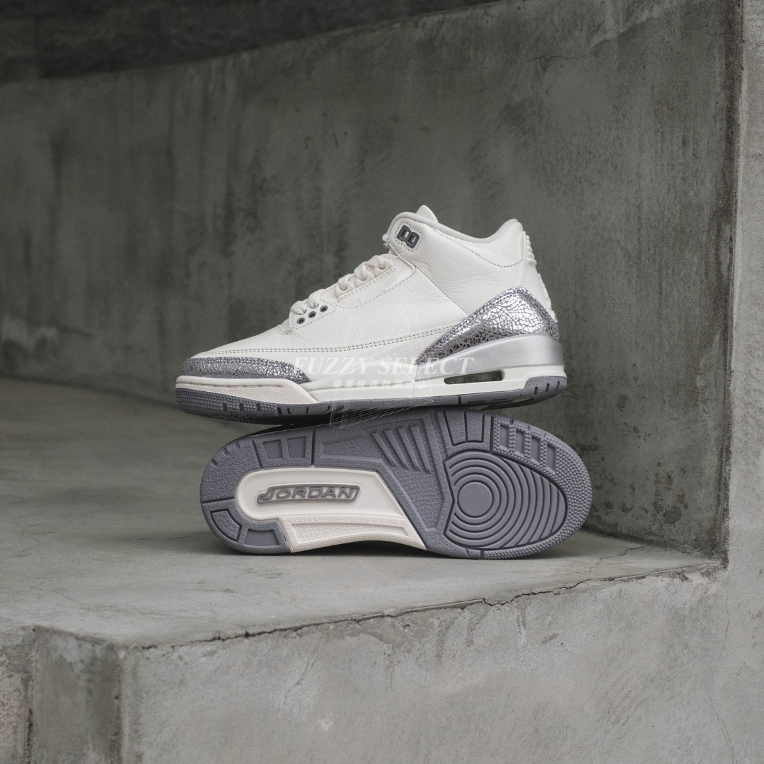 【逢甲 FUZZY】W Air Jordan 3 "Sail/Metallic Silver" 奶油灰 CK9246-100