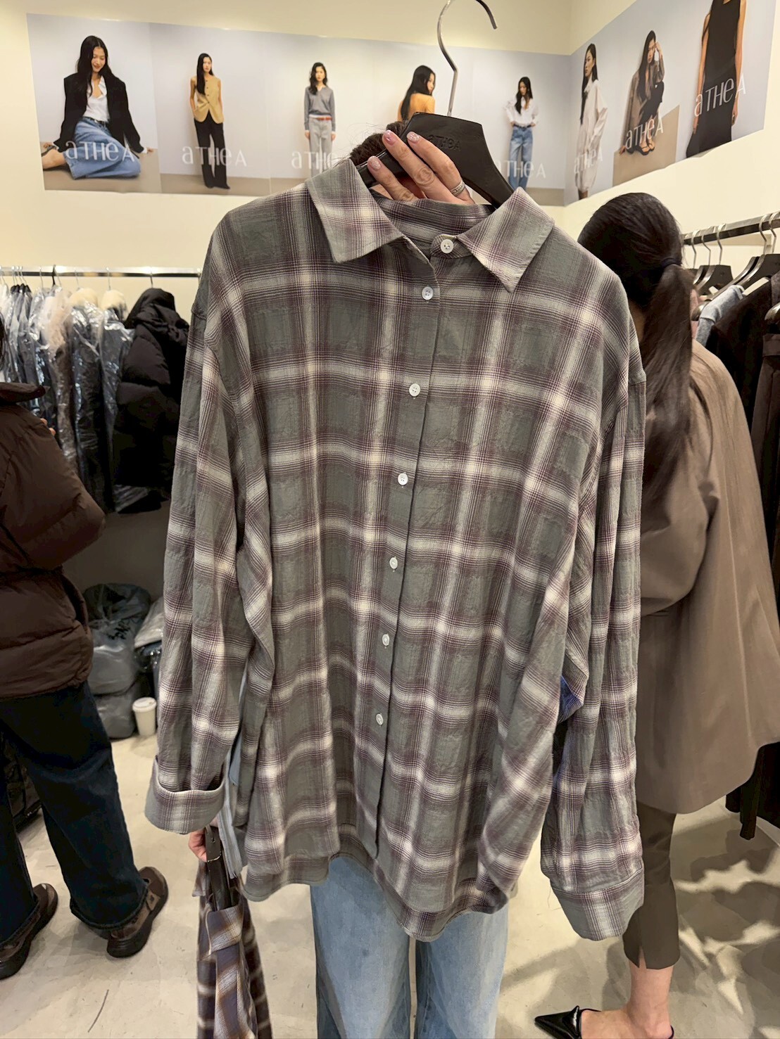 #AF123大格紋隨興襯衫(咖/卡其)