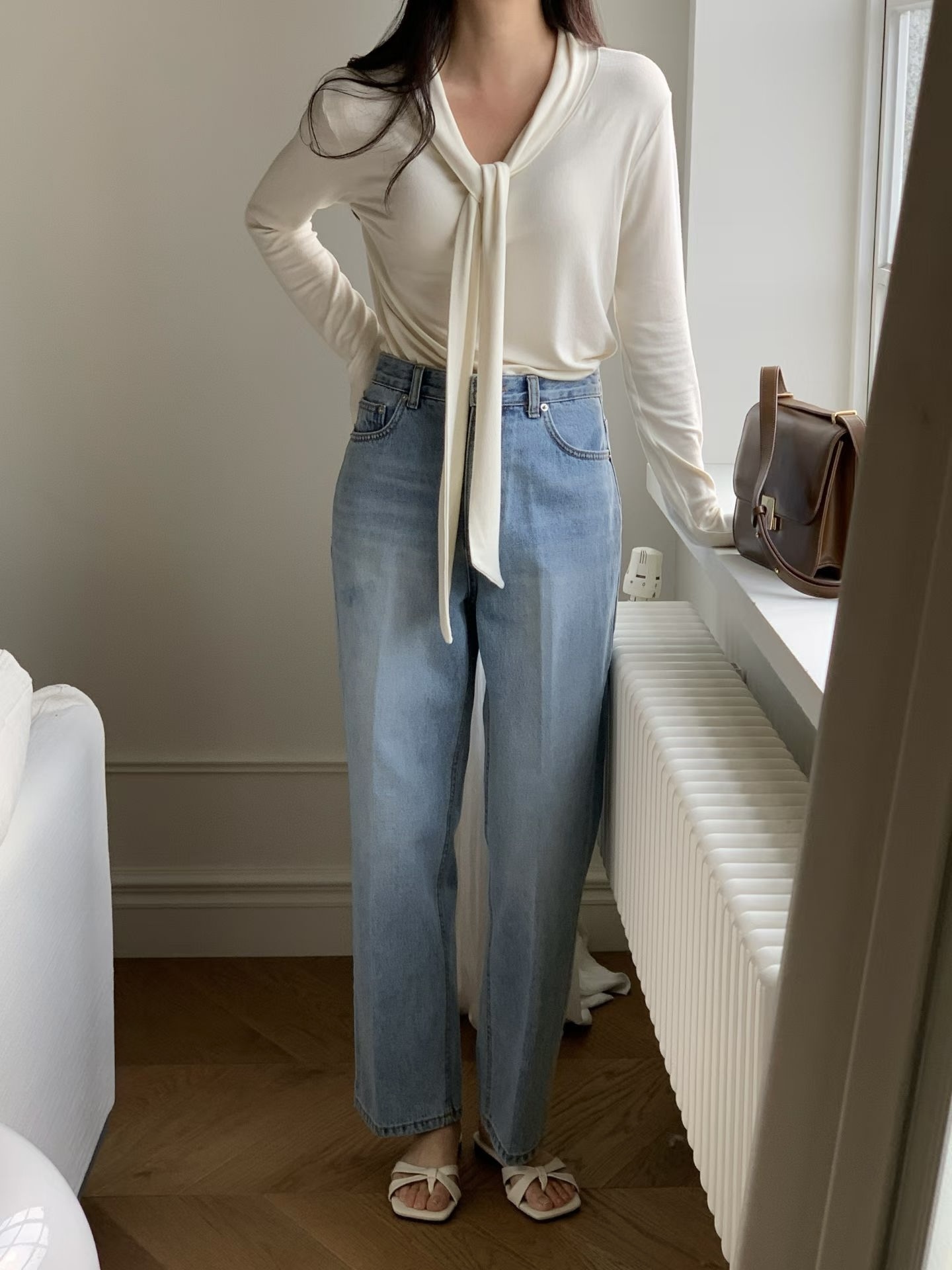 #228N707 立體度滿分；九分修腳淺牛仔褲