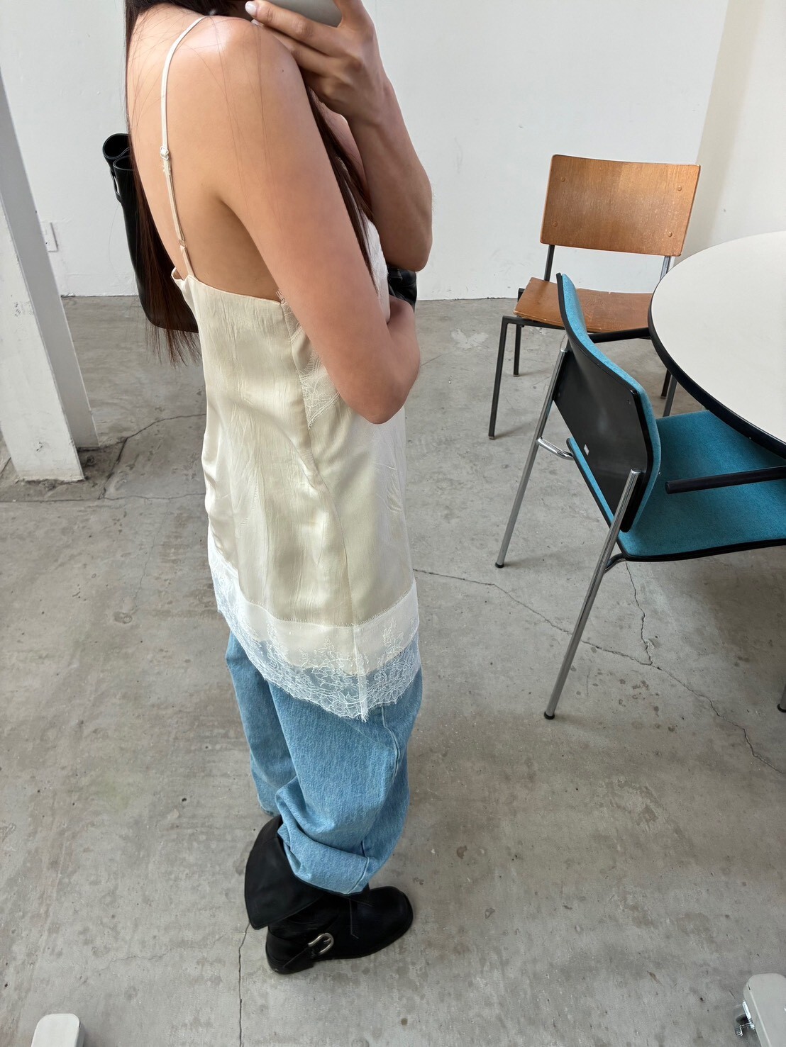 #AF121長版蕾絲OPS(黑/白)