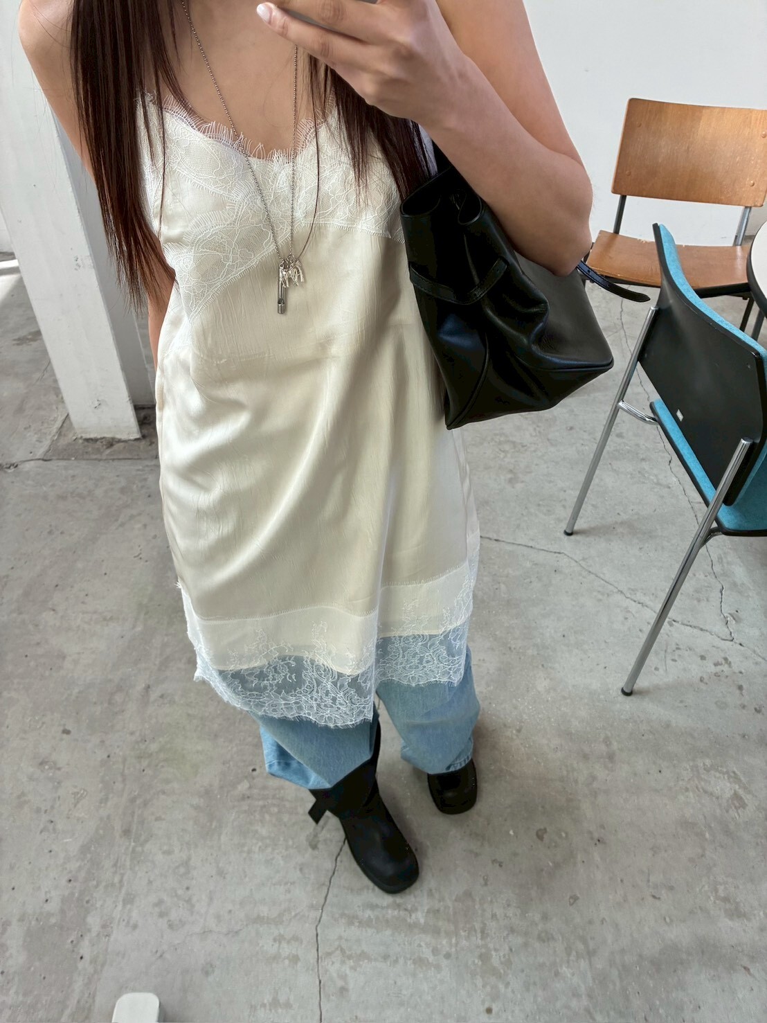 #AF121長版蕾絲OPS(黑/白)