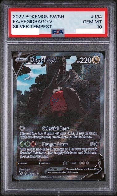 [PSA 10] 2022 POKEMON SWORD & SHIELD SILVER TEMPEST #184 FA/REGIDRAGO V SILVER TEMPEST