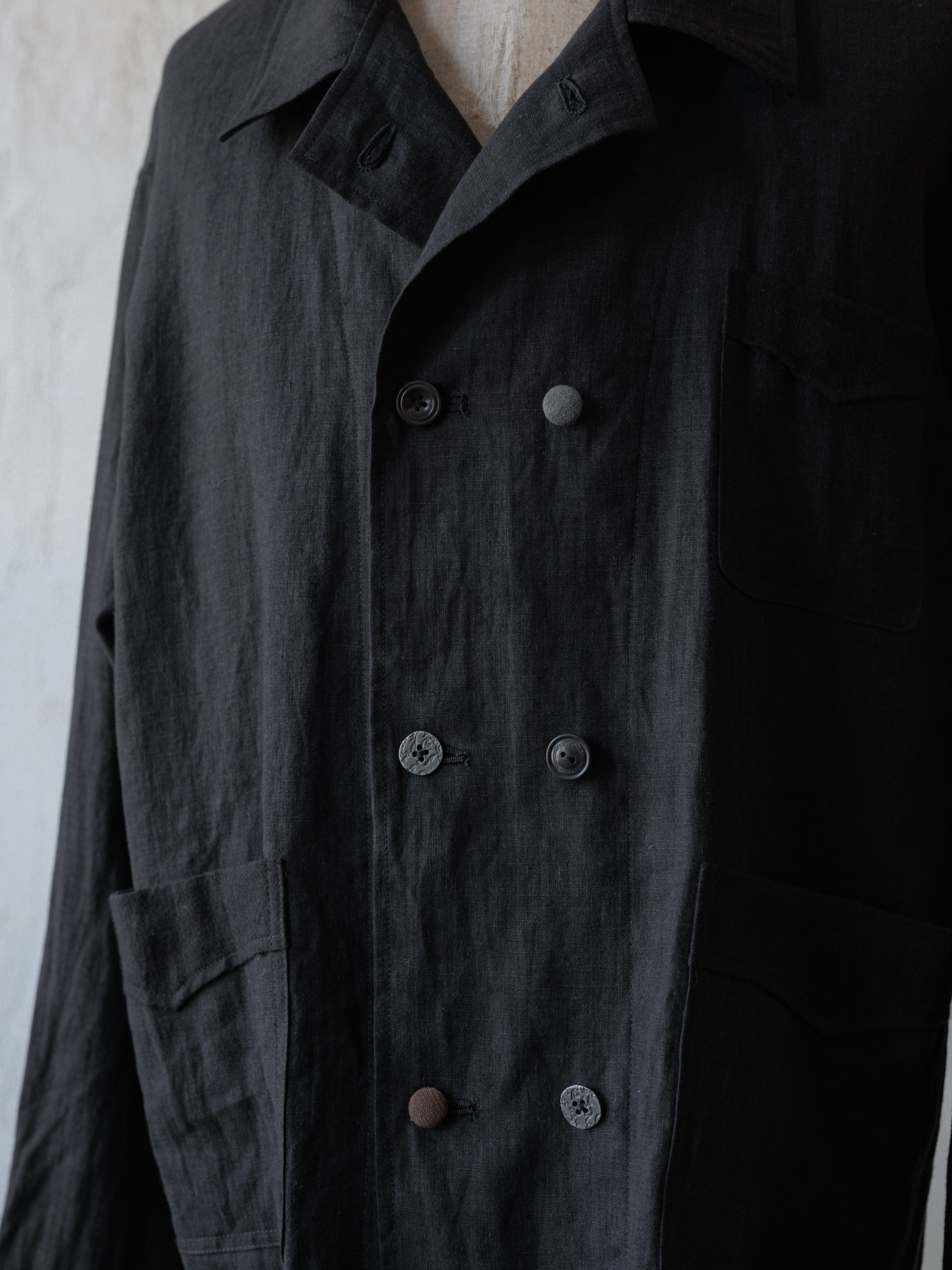 Forgotten Materials｜Linen DB JKT (Black)