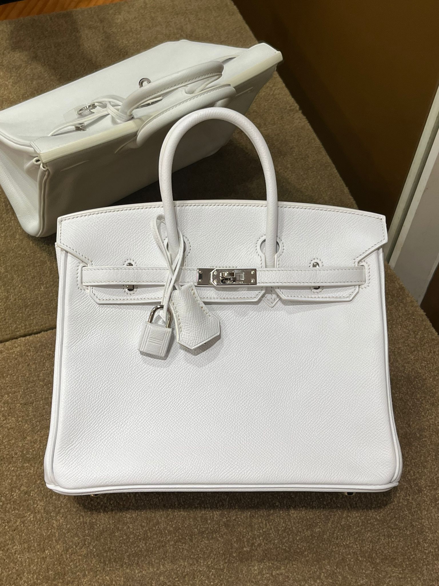 Birkin 25 白色 ck epsom 框N （二手98%new）