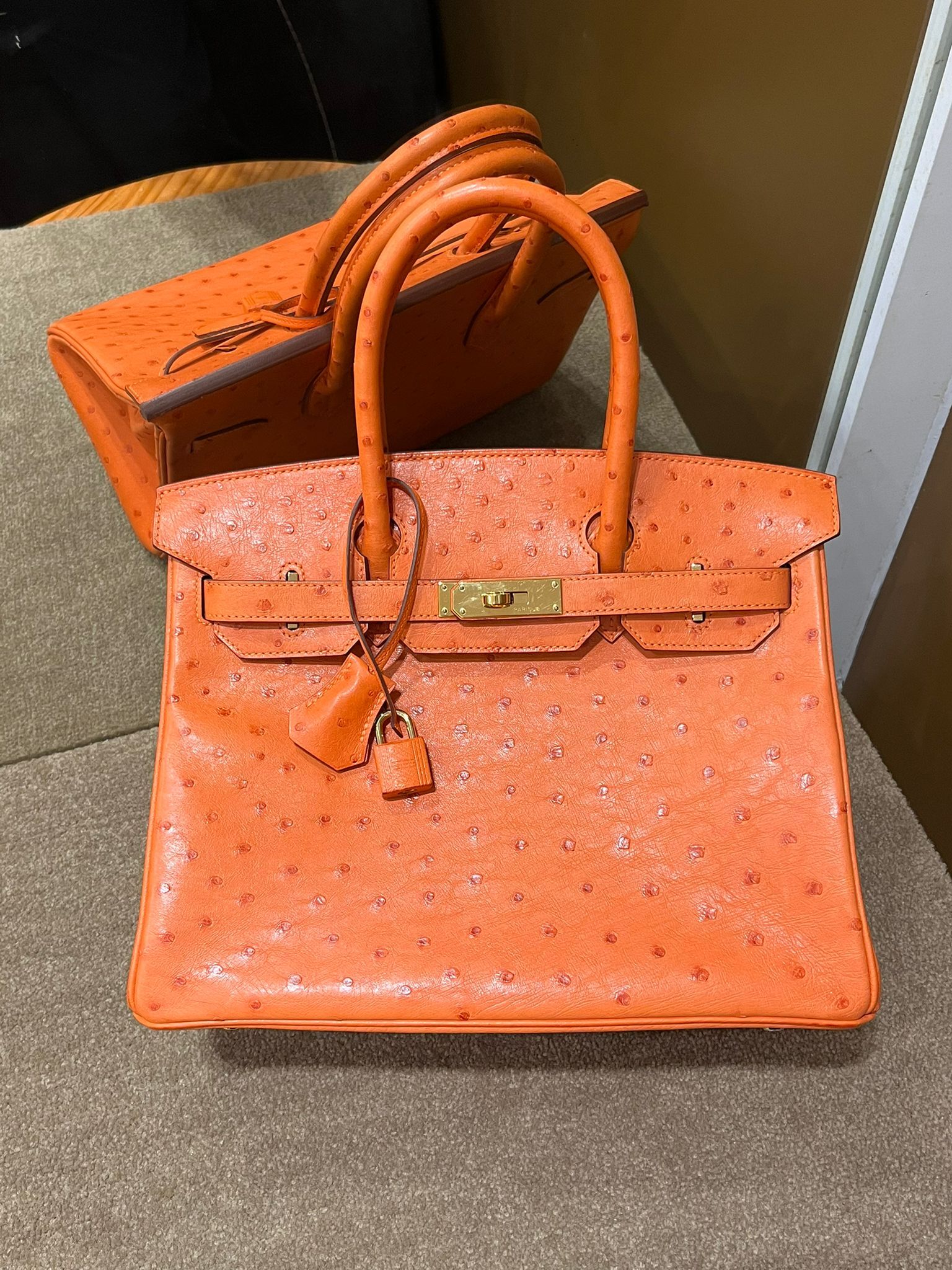 Birkin 30 橙色 cc ostrich A  （二手99%new）
