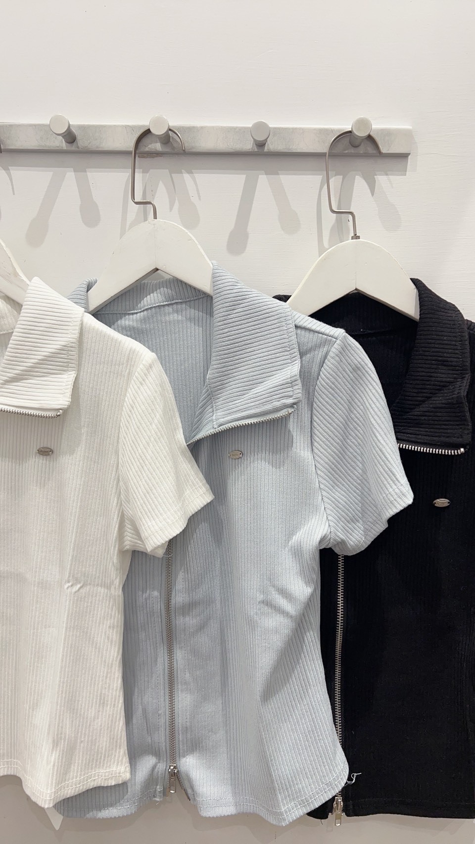 小銀標雙拉鍊上衣s