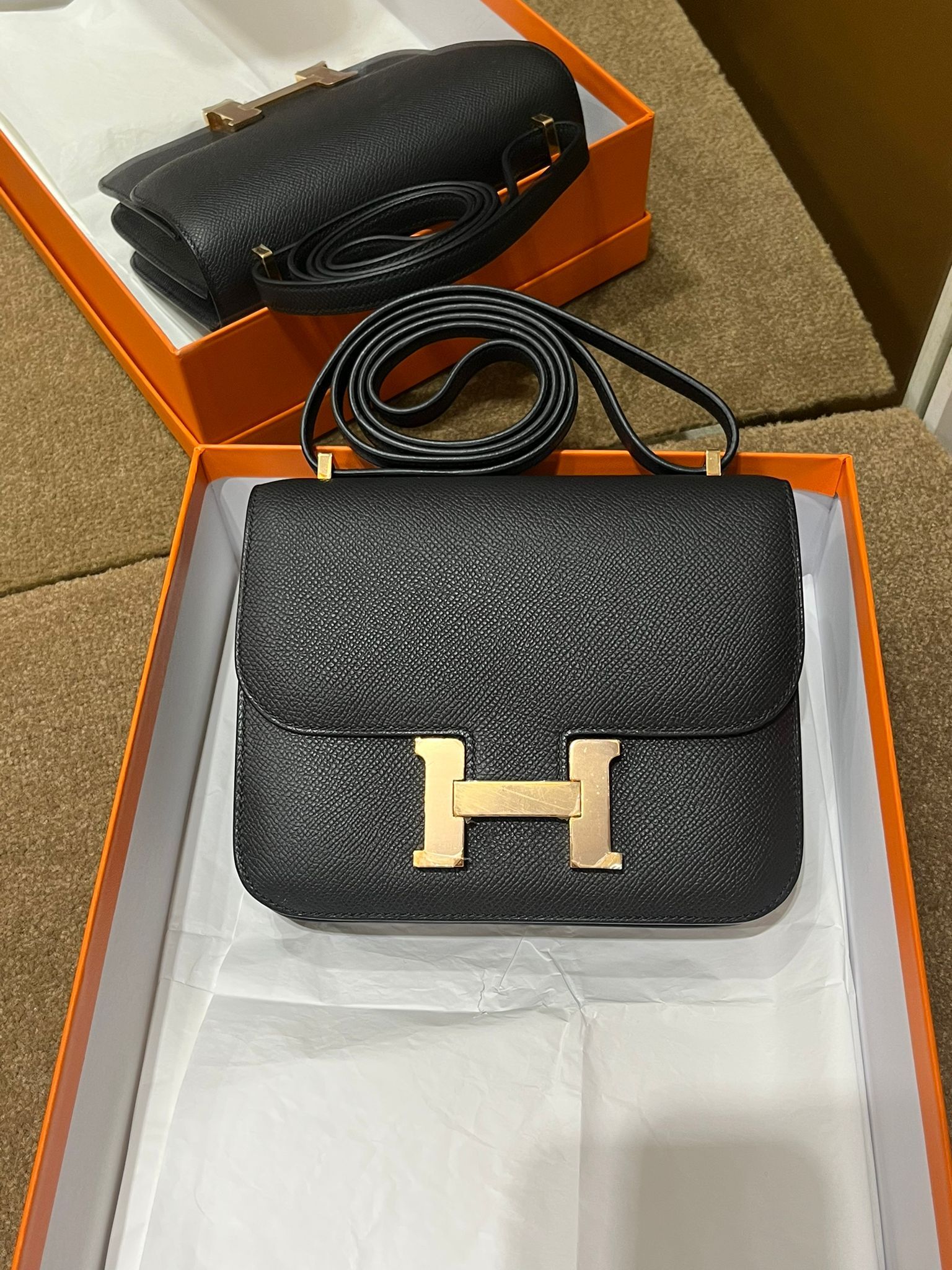 Constance mini mirror 89 noir cd epsom B ( 二手98% new）