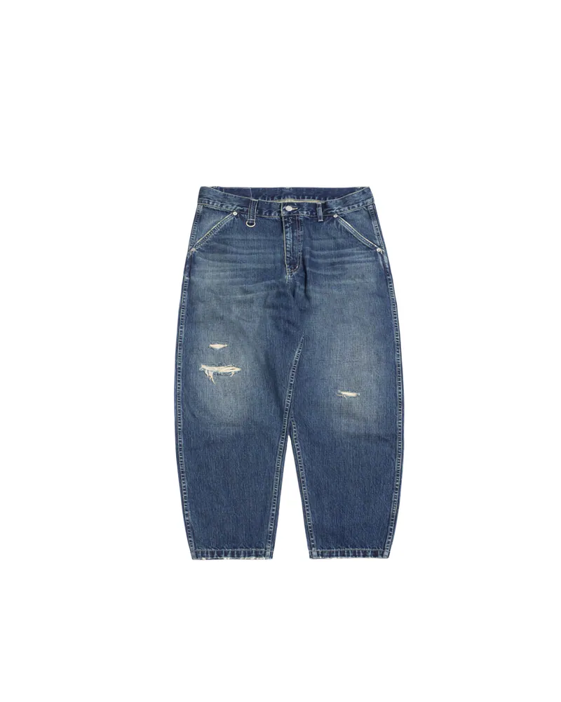 PERSEVERE VINTAGE-WASHED DISTRESSED JEANS - WASHED BLUE