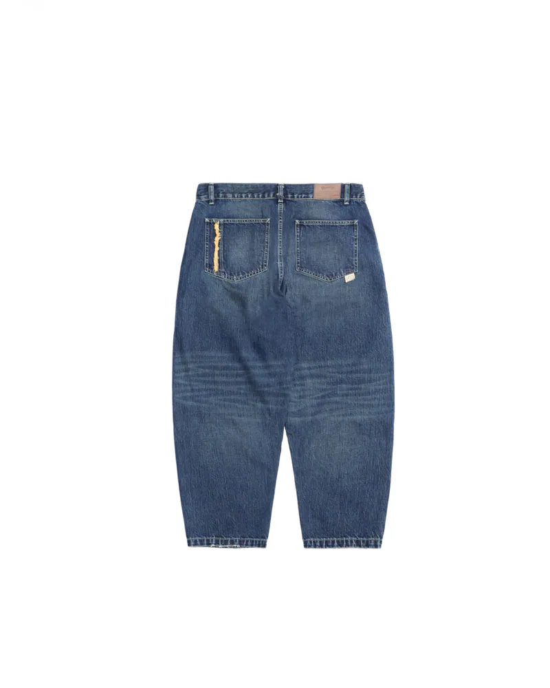PERSEVERE VINTAGE-WASHED DISTRESSED JEANS - WASHED BLUE