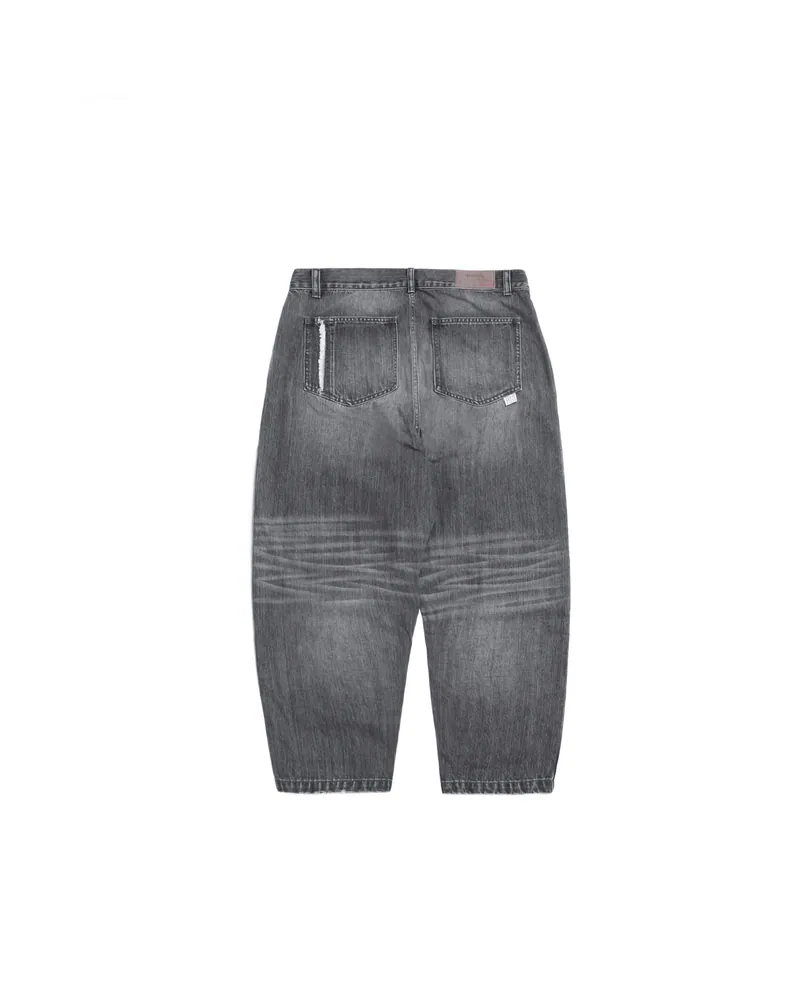 PERSEVERE VINTAGE-WASHED DISTRESSED JEANS - WASHED BLACK