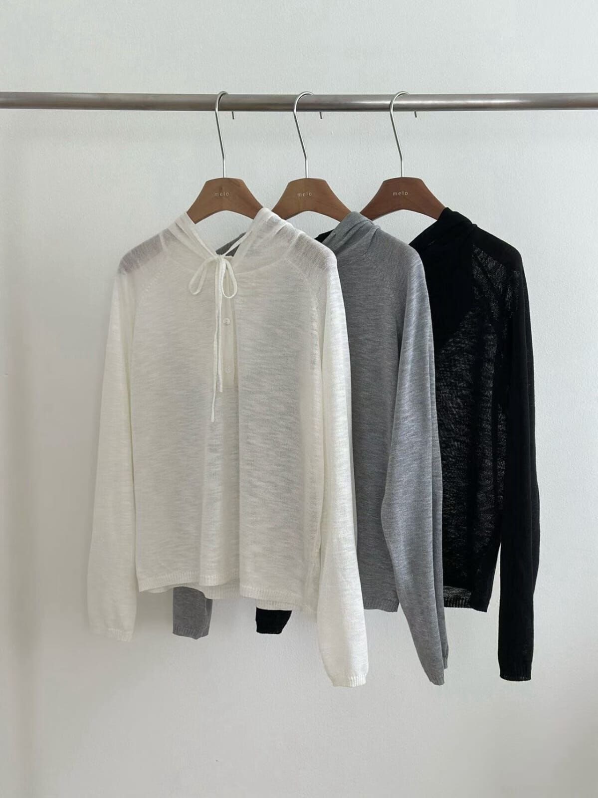 ML6049 輕薄親膚連帽長袖上衣