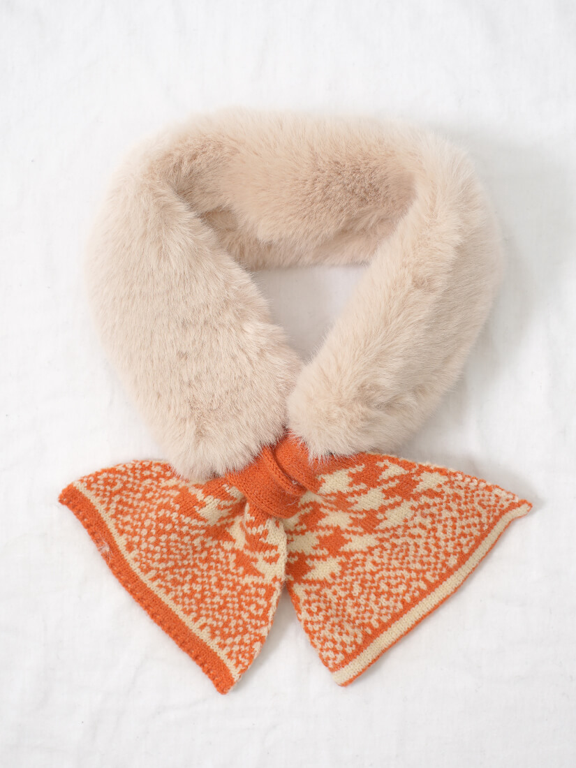 千鳥格暖毛圍脖(3色)