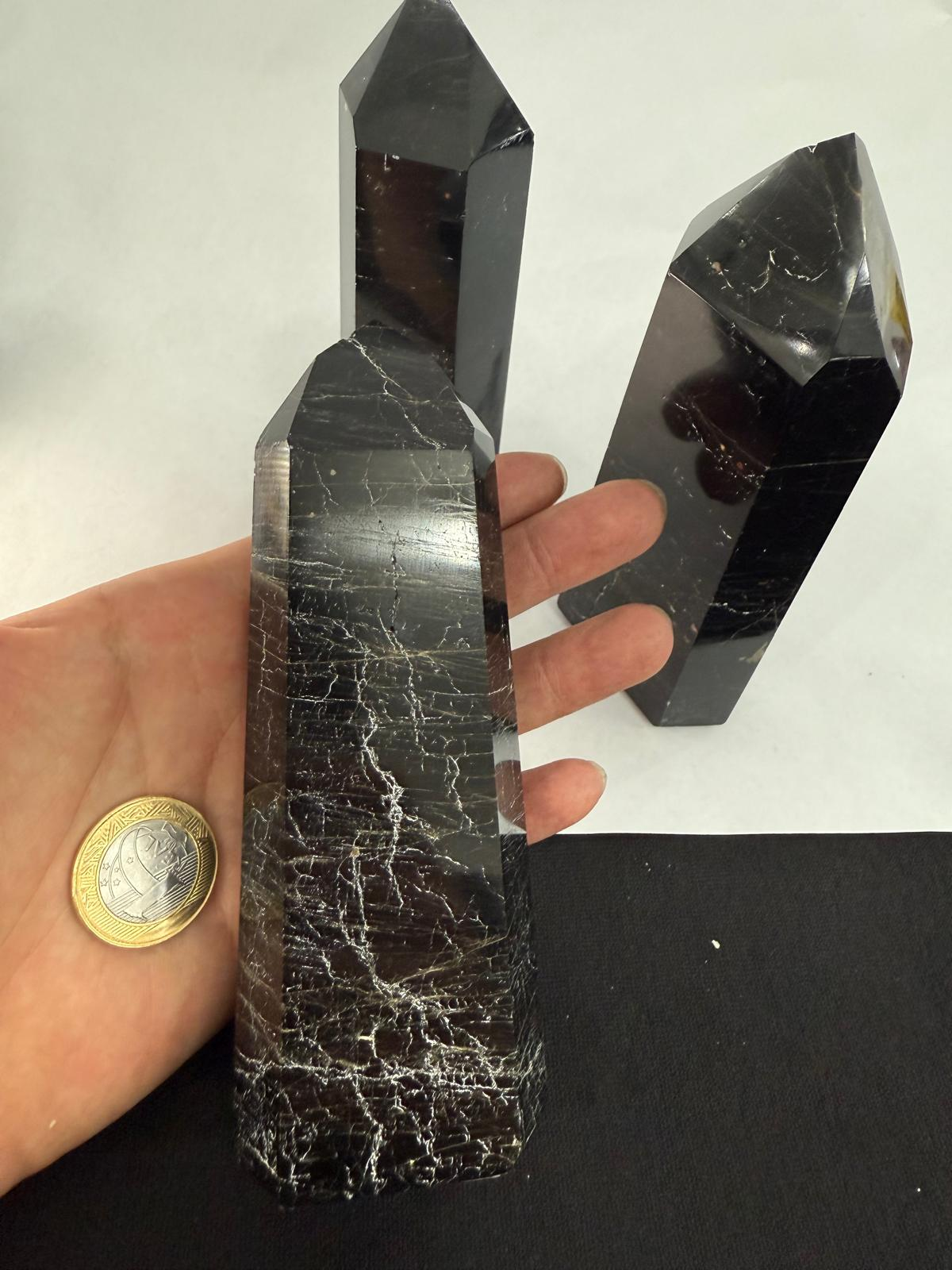 WH124 黑碧璽水晶柱 L 370-520G