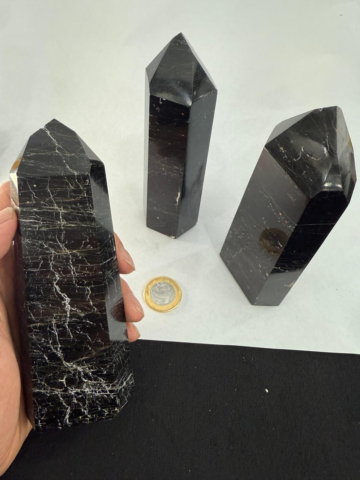 WH124 黑碧璽水晶柱 L 370-520G