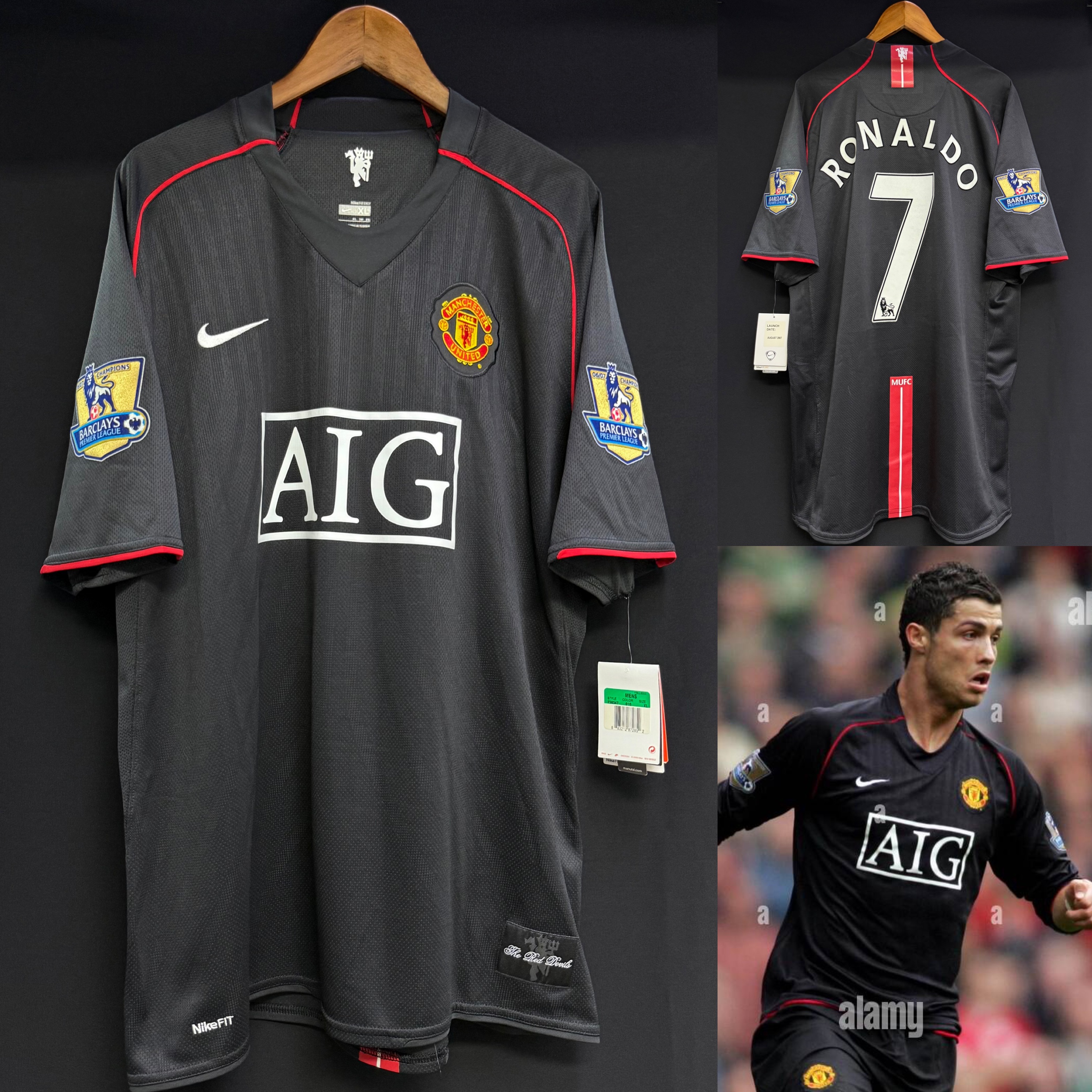 (BNWT) Manchester United 2007-2008 Nike Away Shirt #7 RONALDO