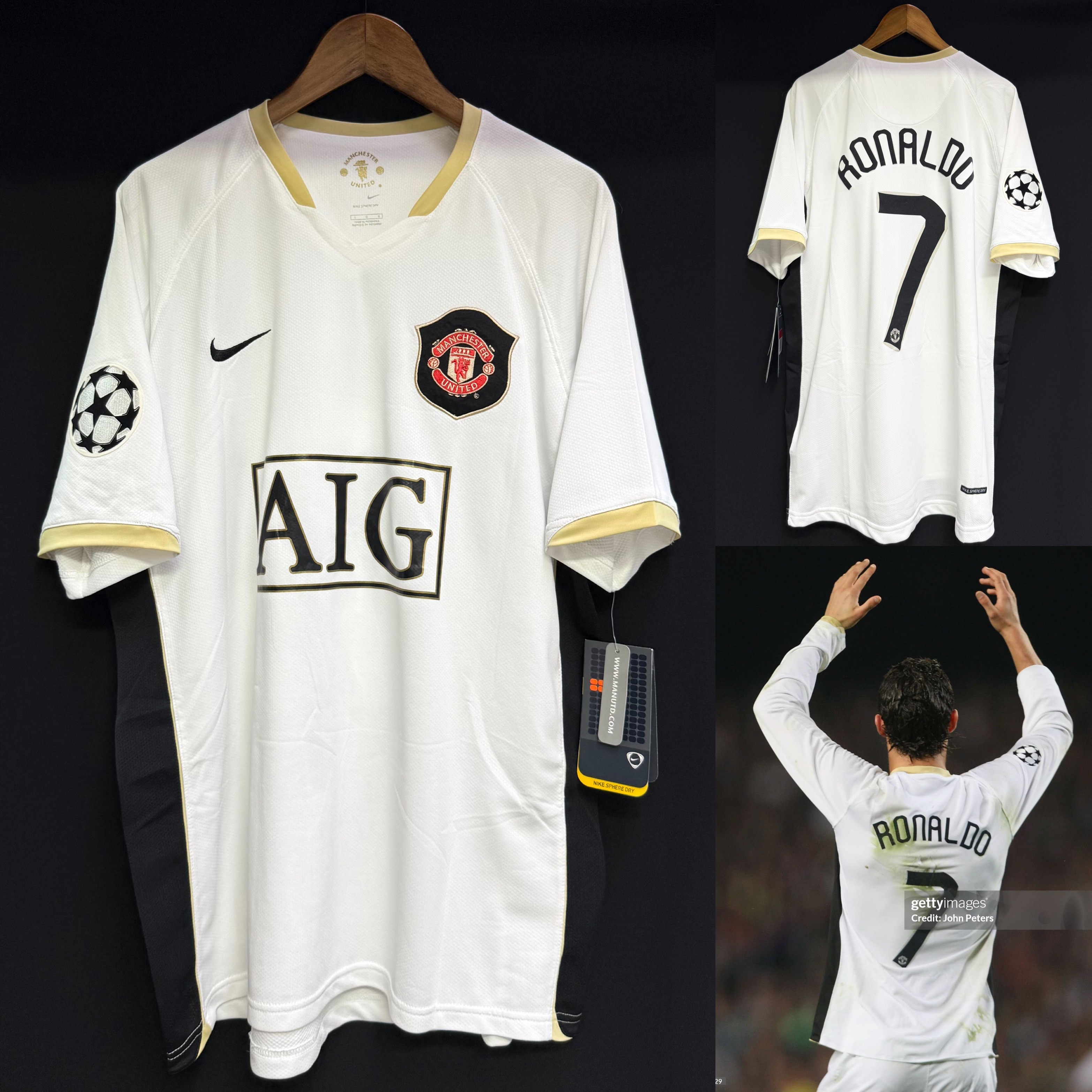 (BNWT) Manchester United 2007-2008 Nike Third Shirt #7 RONALDO