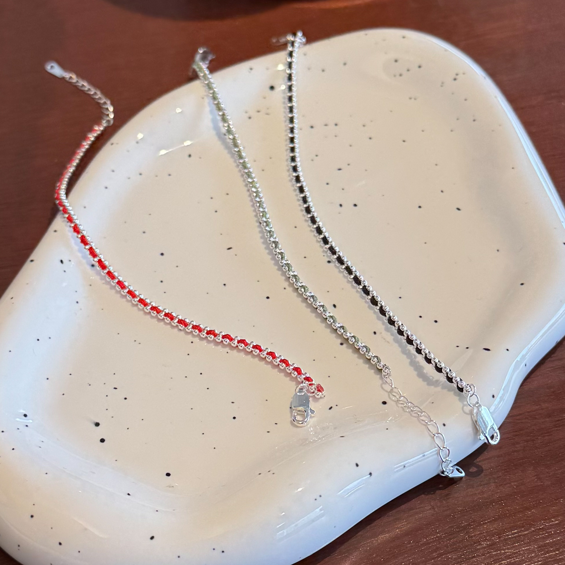 RS23 純銀繩編手鍊(三色，無折扣)