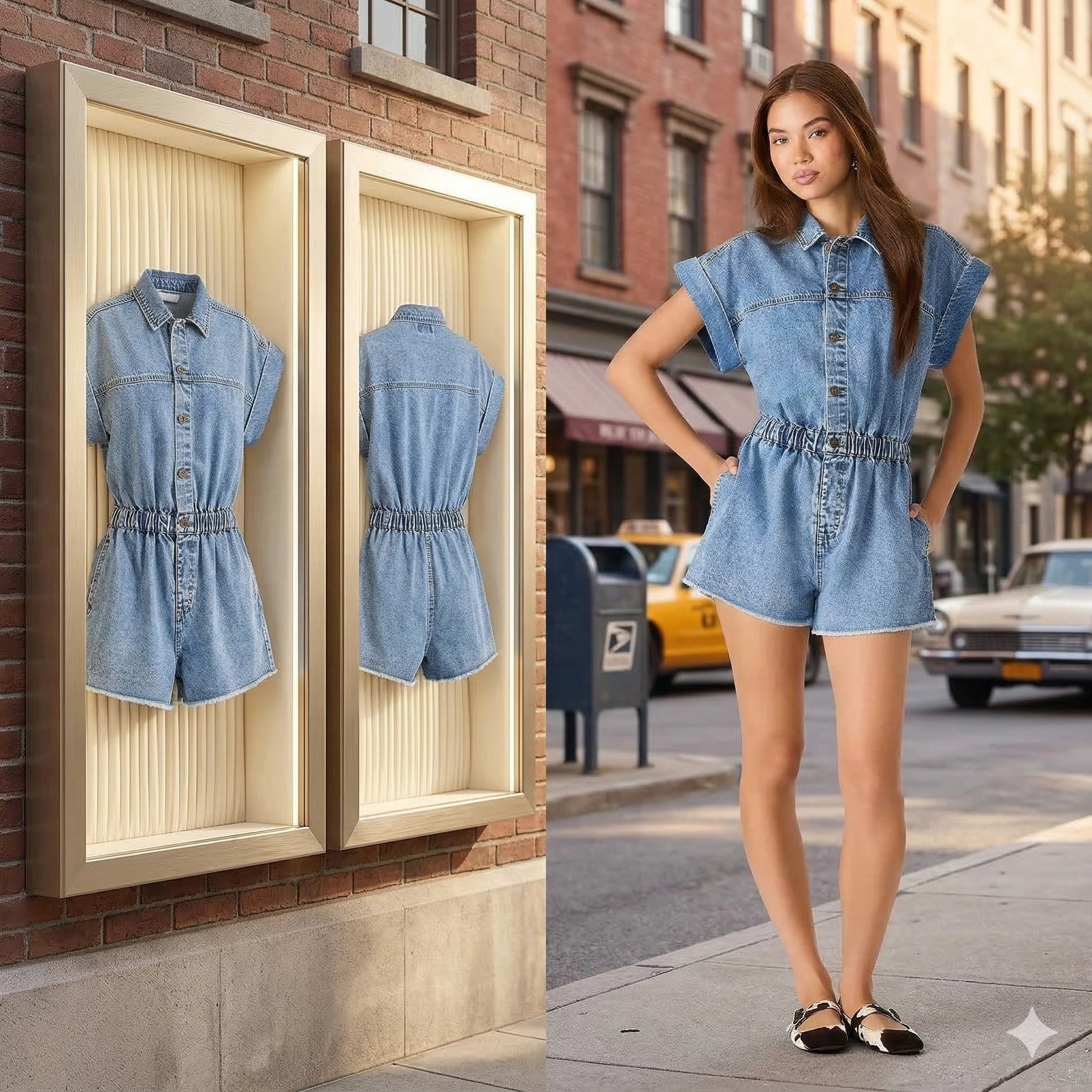 【預購】Steve Madden H031014 女裝連身牛仔短褲