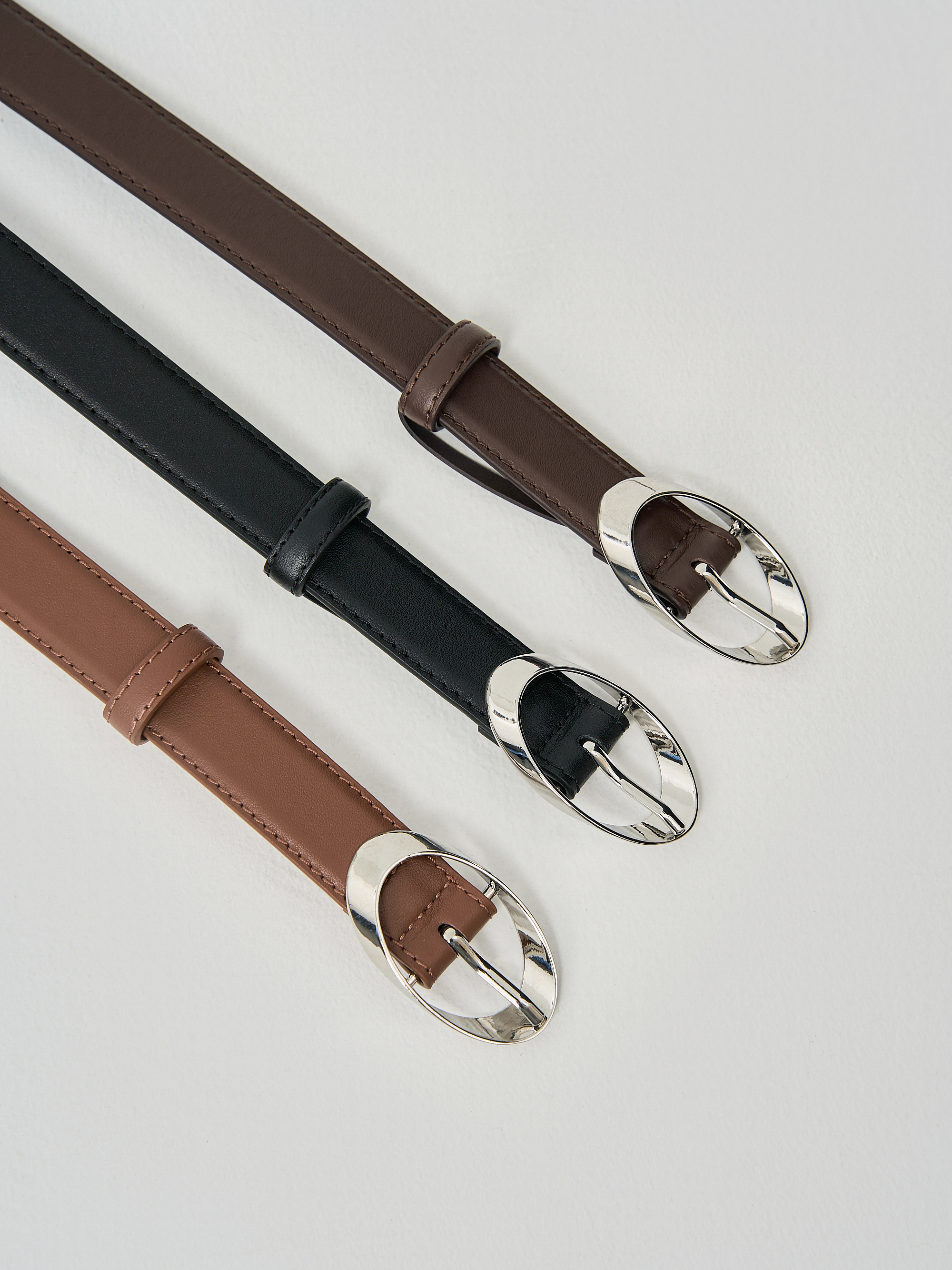 立體扭曲平滑皮經典皮帶