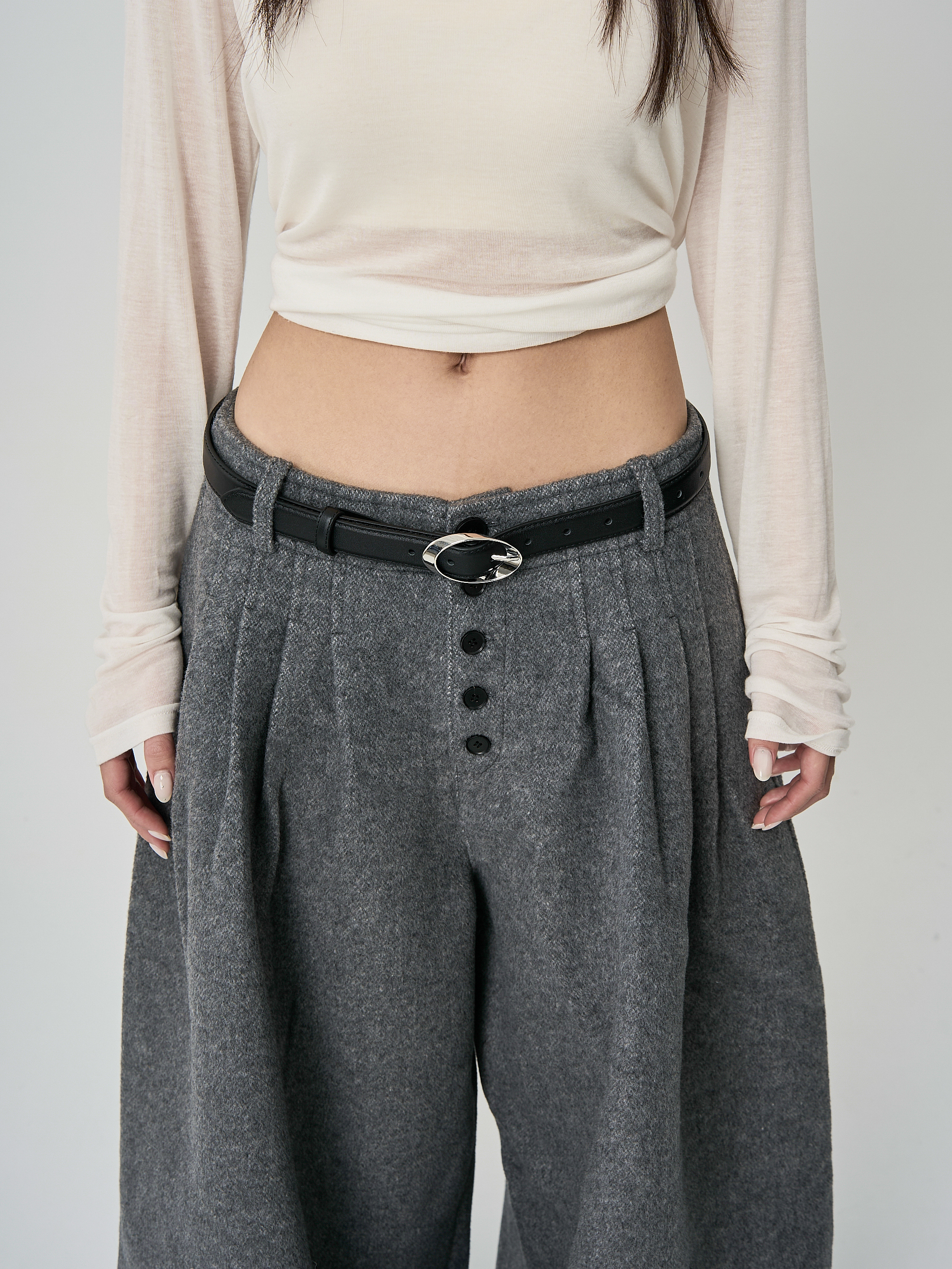 立體扭曲平滑皮經典皮帶