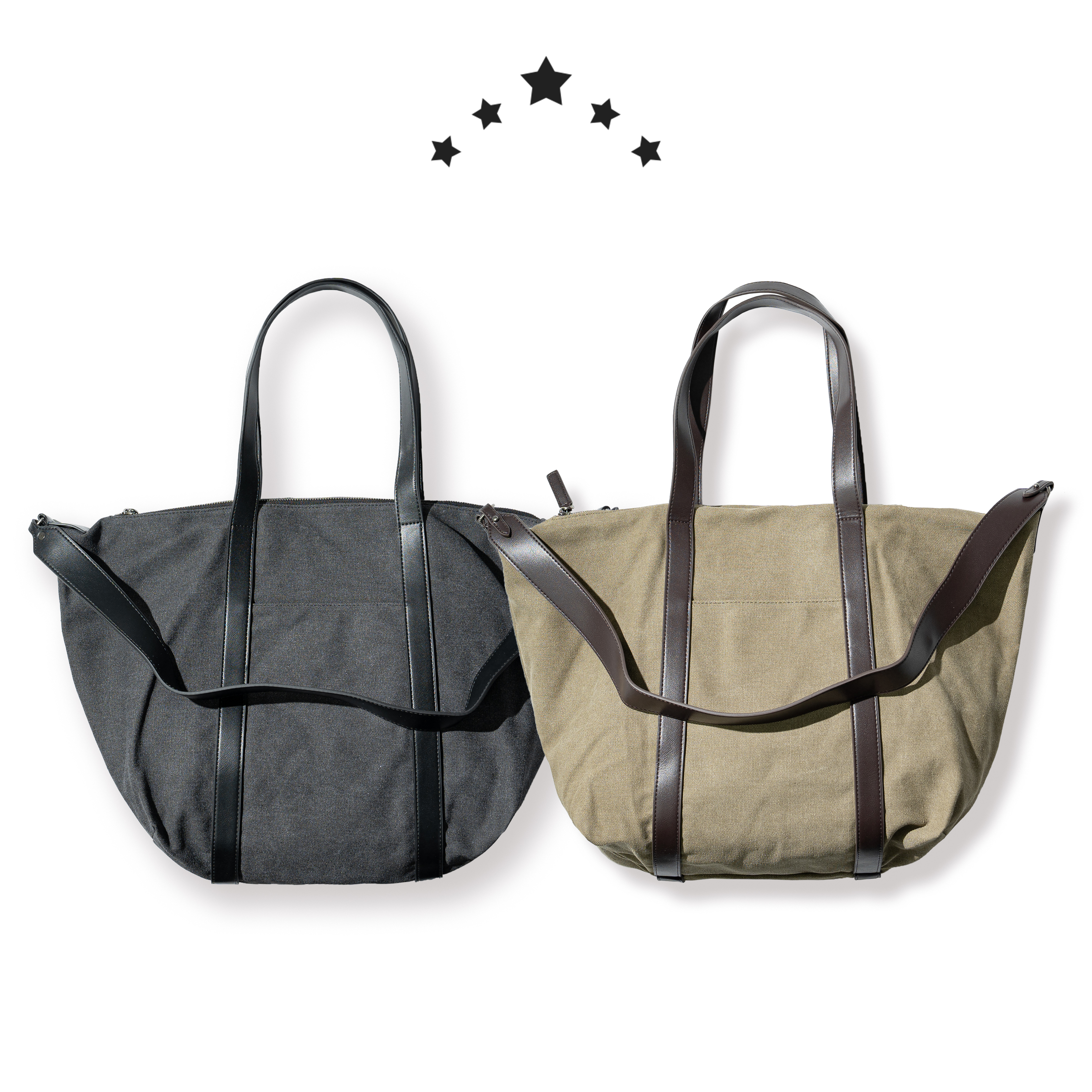 Leather Splicing Canvas Bag 皮革拼接 帆布包 [26OS072]